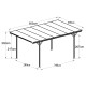 Wiata garażowa z aluminium 3x5m jednospadowy dach z poliwęglanu 6 mm - X-METAL