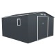Metalowy domek narzędziowy PLUS 3,3x3,1m antracytowy + zestaw kotw mocujących - X-METAL