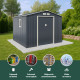 Metalowy domek narzędziowy PLUS 2,7x2,5m szary antracytowy + zestaw kotw mocujących - X-METAL