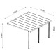 Pergola przyścienna regulowana 4x4,92m z aluminium w kolorze białym - X-METAL