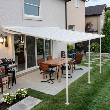 Pergola przyścienna regulowana 4x4,92m z aluminium w kolorze białym - X-METAL