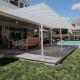 Pergola przyścienna regulowana 4x9,85m z aluminium w kolorze białym - X-METAL