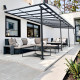 Pergola przyścienna regulowana 4x9,85m z aluminium w kolorze szaro-antracytowym - X-METAL