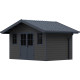 Domek ogrodowy z drewna kompozytowego 28mm antracytowy 384x279cm PREMIUM - Woodlife Garden