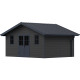 Domek ogrodowy z drewna kompozytowego 28mm ciemnoszary i antracytowy 498x386cm PREMIUM - Woodlife Garden