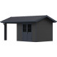 Domek ogrodowy z drewna kompozytowego + taras 28mm czarny 15m² PREMIUM - Woodlife Garden