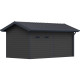 Domek ogrodowy z drewna kompozytowego + taras 28mm czarny 15m² PREMIUM - Woodlife Garden