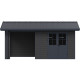 Domek ogrodowy z drewna kompozytowego + taras 28mm czarny 15m² PREMIUM - Woodlife Garden