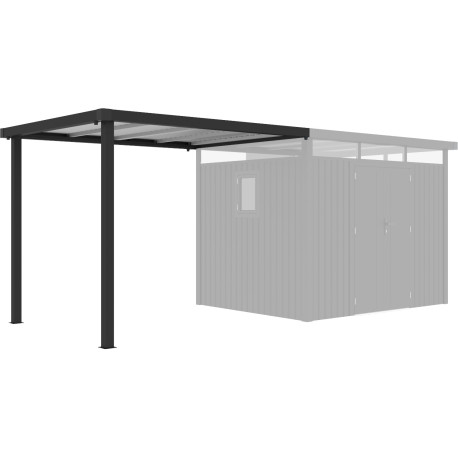 Wiata ze stali ocynkowanej 275x230cm do domku Kosto 5,29m²/6,76m² - antracytowa - X-METAL