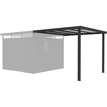 Wiata ze stali ocynkowanej 275x294cm do domku Kosto 8,64m² - antracytowa - X-METAL