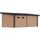 Domek ogrodowy z drewna kompozytowego + taras 28mm imitacja drewna 16,8m² PREMIUM dach jednospadowy - Woodlife Garden