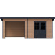 Domek ogrodowy z drewna kompozytowego + taras 28mm imitacja drewna 16,8m² PREMIUM dach jednospadowy - Woodlife Garden