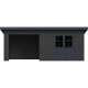 Domek ogrodowy z drewna kompozytowego + taras 28mm antracytowy 16,8m² PREMIUM dach jednospadowy - Woodlife Garden
