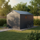 Domek ogrodowy z tworzywa sztucznego antracytowy 8,90 m² + podstawa - JOBU