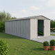Metalowy domek narzędziowy WoodTouch 2,9x4,4 m beżowy - imitacja drewna + zestaw kotw X-METAL