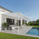 Pergola przyścienna regulowana 4x9,85m z aluminium w kolorze białym - X-METAL