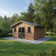 Domek ogrodowy z drewna kompozytowego 28 mm brązowy 498x386 cm PREMIUM - WoodLife Garden