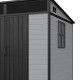 Domek ogrodowy z tworzywa sztucznego DICKINS 2x2m w kolorze szaro-czarnym + podstawa - JOBU