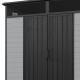 Domek ogrodowy z tworzywa sztucznego DICKINS 2x2m w kolorze szaro-czarnym + podstawa - JOBU