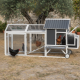 Kurnik z certyfikowanego drewna FSC 224x81x107 cm przeznaczony dla 4 do 6 kur - dach z PVC - Shelty Pet