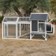 Kurnik z certyfikowanego drewna FSC 224x81x107 cm przeznaczony dla 4 do 6 kur - dach z PVC - Shelty Pet