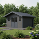 Domek ogrodowy z drewna kompozytowego 28mm ciemnoszary i antracytowy 384x384cm PREMIUM - Woodlife Garden