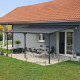 Pergola przyścienna regulowana 3,05x6,18m z aluminium w kolorze szaro-antracytowym - X-METAL
