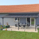 Pergola przyścienna regulowana 3,05x6,18m z aluminium w kolorze szaro-antracytowym - X-METAL
