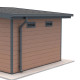 Zestaw rynien w kolorze antracytowym do domku PREMIUM Woodlife Garden z dachem jednospadowym i tarasem o dł. 4,7 m