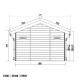 Domek ogrodowy z drewna kompozytowego 28 mm w kolorze jasnoszarym 384x384 cm PREMIUM - Woodlife