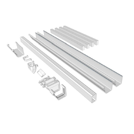 Zestaw rynien w kolorze białym do modułowego domku ogrodowego 3x2m, 3x3m, 4x2m lub 4x3m - Everbox