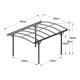 Wiata garażowa z aluminium i poliwęglanu 6mm antracytowa 3x4,3m - X-METAL