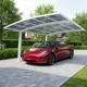 Wiata garażowa dwusłupkowa 4,9x2,9m FALCON z aluminium w kolorze białym i poliwęglanu - X-METAL