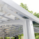 Podwójna wiata garażowa EAGLE 6x5m z białego aluminium i poliwęglanu - X-METAL