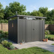 Metalowy domek narzędziowy ze stali ocynkowanej w kolorze ciemnoszarym KOSTO 2,7x2,1m + zestaw kotwiący - X-METAL