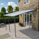 Pergola przyścienna regulowana 4x4,34m z aluminium w kolorze szaro-antracytowym - X-METAL