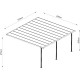 Pergola przyścienna regulowana 4x6,18m z aluminium w kolorze szaro-antracytowym - X-METAL