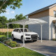 Wiata garażowa z aluminium i poliwęglanu 6mm biała 3x4,34 m - X-METAL