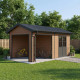 Domek ogrodowy + taras z drewna kompozytowego 28 mm o wyglądzie drewna 15 m² PREMIUM - Woodlife Garden