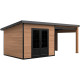Domek ogrodowy z drewna kompozytowego w kolorze postarzanego drewna 7,8m² + taras 7,8m² - Woodlife Garden