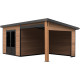 Domek ogrodowy z drewna kompozytowego w kolorze postarzanego drewna 7,8m² + taras 7,8m² - Woodlife Garden