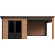 Domek ogrodowy z drewna kompozytowego w kolorze postarzanego drewna 7,8m² + taras 7,8m² - Woodlife Garden