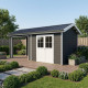 Domek ogrodowy + taras z drewna kompozytowego 28 mm antracytowy 15 m² PREMIUM - Woodlife Garden