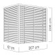 Domek ogrodowy Fineline 2 z drewna w kolorze jasnoszarym 2,1x1,6m - panele 18mm - Bertilo