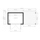 Domek ogrodowy Fineline 2 z nieobrobionego drewna 3,7x1,6m z tarasem - panele 18mm - Bertilo