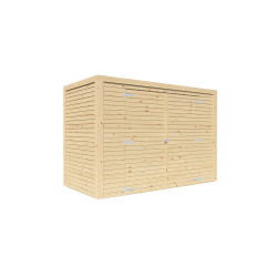 Wiata na rowery Fineline 1 z nieobrobionego drewna 2,1x1m - panele 18mm - Bertilo