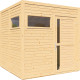 Domek ogrodowy Cubus 2 z nieobrobionego drewna 2,26x2,34m z podłogą - panele 19mm - Bertilo