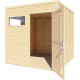 Domek ogrodowy Cubus 2 z nieobrobionego drewna 2,26x2,34m z podłogą - panele 19mm - Bertilo