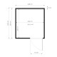 Domek ogrodowy Cubus 2 z drewna w kolorze szarym antracytowym 2,26x2,34m z podłogą - panele 19mm - Bertilo