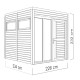 Biuro ogrodowe Cubus 2 z drewna w kolorze szarym antracytowym 2,26x2,34m z podłogą - panele 19mm - Bertilo
